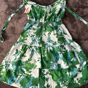 NWT Green and White Floral Mini Dress